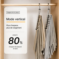 Cintre porte pantalon pliable – gain de place 5 ou 9 niveaux