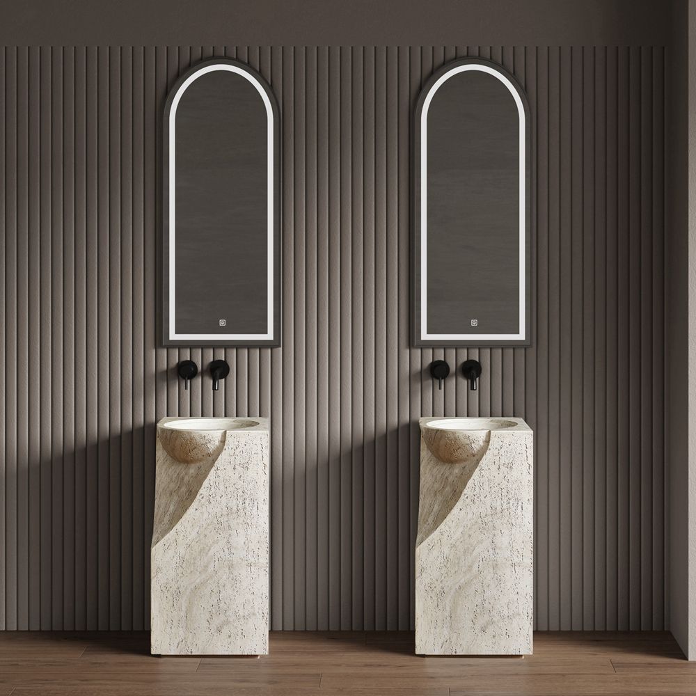 PRISMA - Vasque totem géométrique en pierre