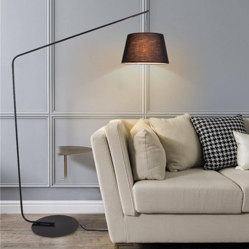 Lampadaire design noir abat-jour tissu ALONE