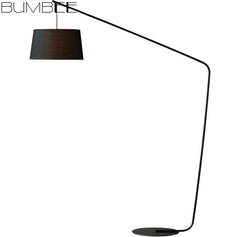 Lampadaire design noir abat-jour tissu ALONE