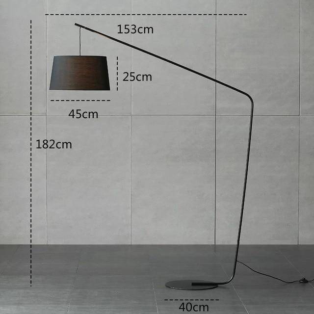Lampadaire design noir abat-jour tissu ALONE