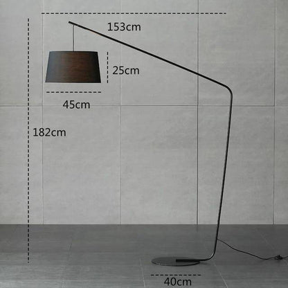 Lampadaire design noir abat-jour tissu ALONE