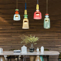 Suspension design LED verre coloré IRIDE