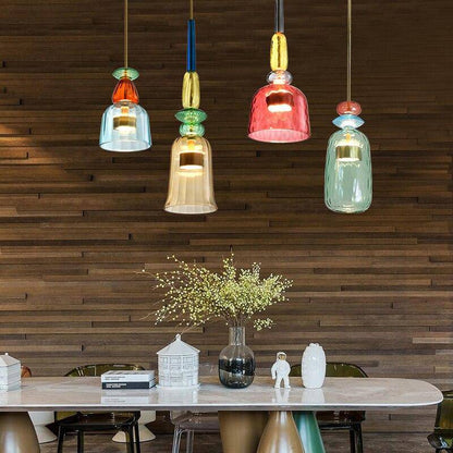 Suspension design LED verre coloré IRIDE