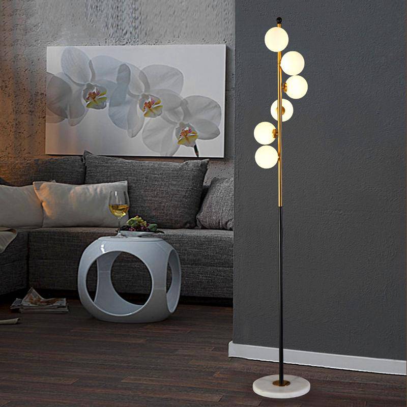 Lampadaire LED doré boule en verre 160cm RADIA