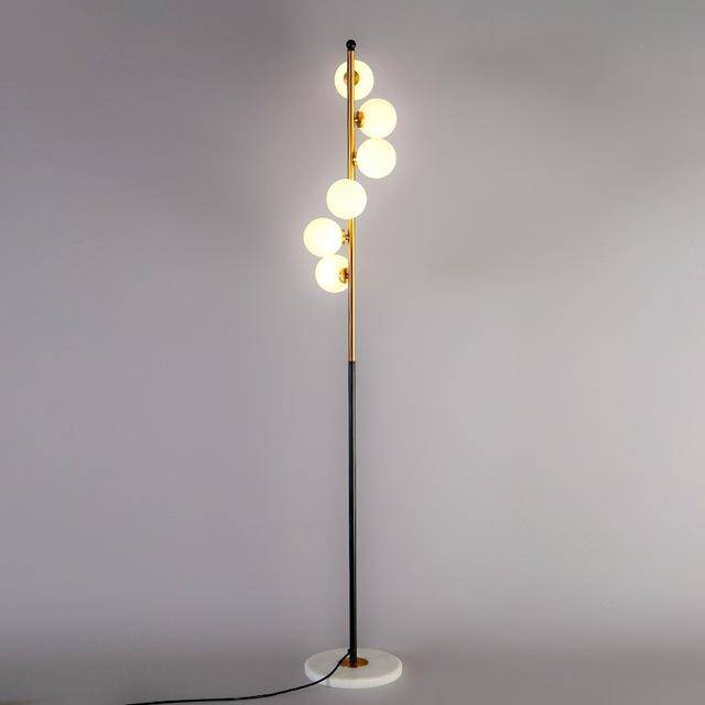 Lampadaire LED doré boule en verre 160cm RADIA