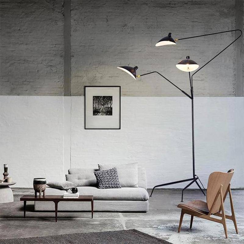 Lampadaire design industriel bras multiples BAGLIORE