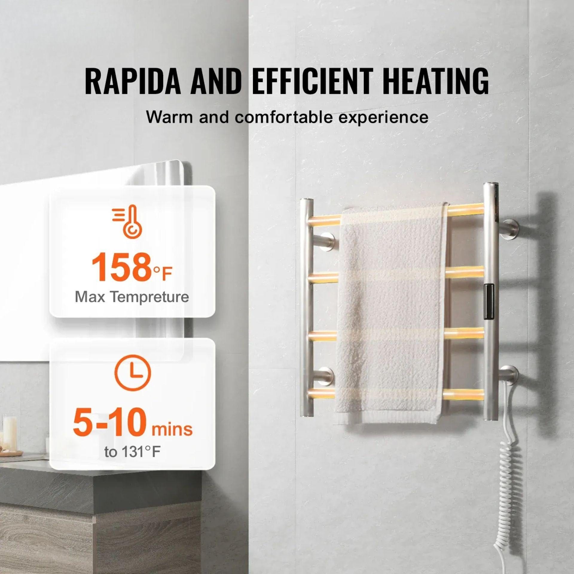 Radiateur Sèche serviettes chauffant mural avec minuterie et LED