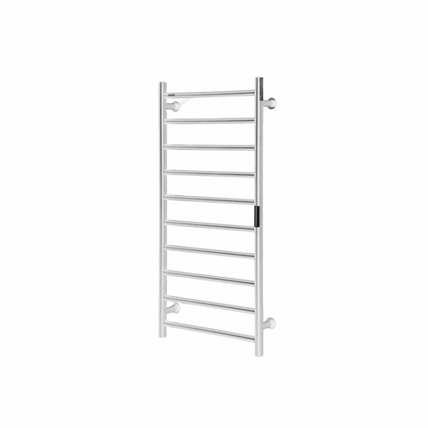 Radiateur Sèche serviettes chauffant mural avec minuterie et LED Argent 10 Barres