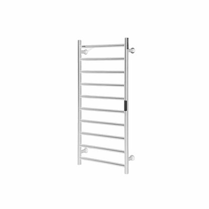 Radiateur Sèche serviettes chauffant mural avec minuterie et LED Argent 10 Barres