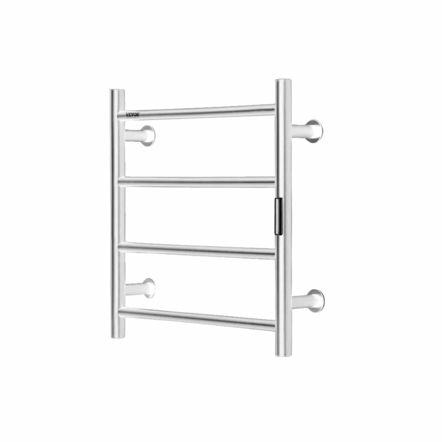 Radiateur Sèche serviettes chauffant mural avec minuterie et LED Argent 4 Barres