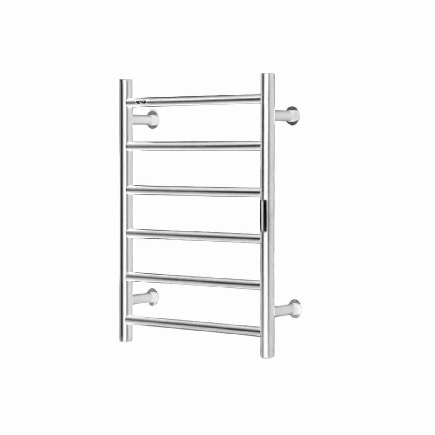 Radiateur Sèche serviettes chauffant mural avec minuterie et LED Argent 6 Barres