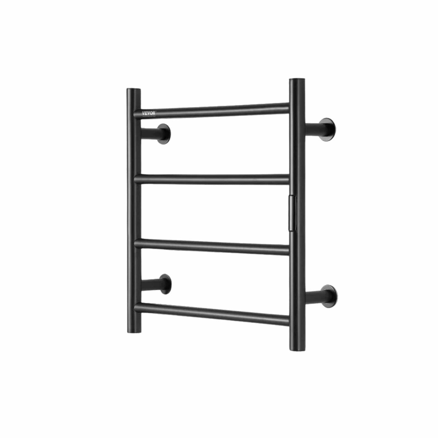 Radiateur Sèche serviettes chauffant mural avec minuterie et LED Noir 4 Barres