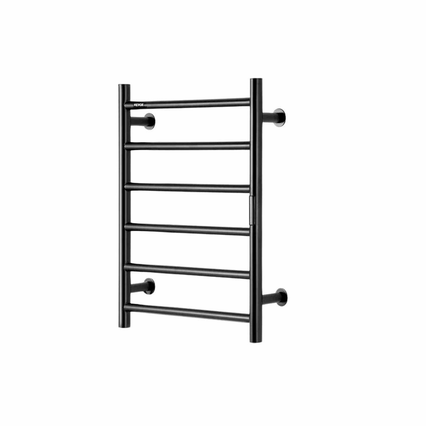 Radiateur Sèche serviettes chauffant mural avec minuterie et LED Noir 6 Barres