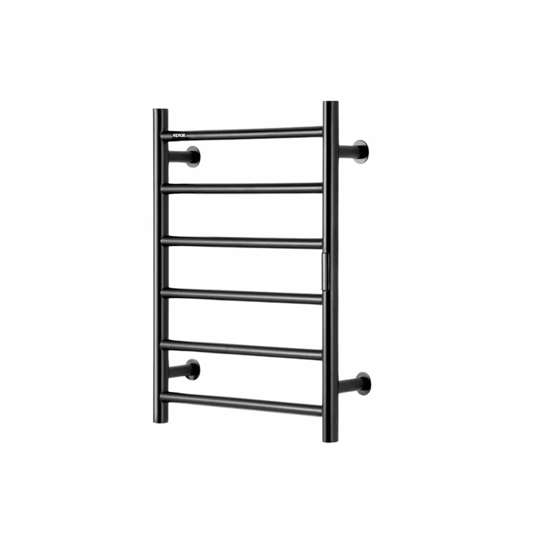 Radiateur Sèche serviettes chauffant mural avec minuterie et LED Noir 6 Barres