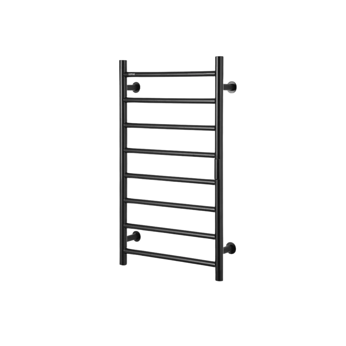 Radiateur Sèche serviettes chauffant mural avec minuterie et LED Noir 8 Barres