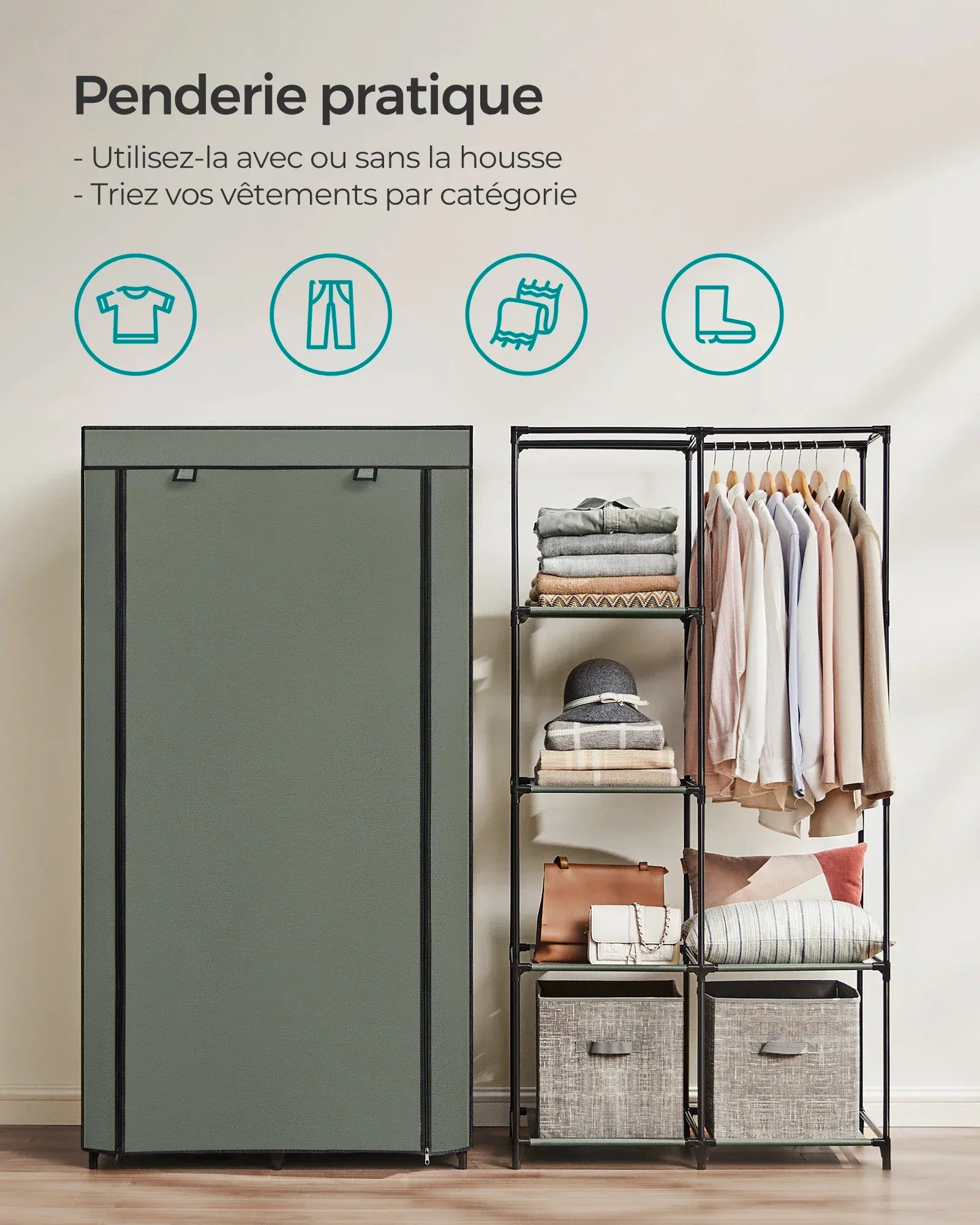 Rangement penderie -  Idéale pour garder vos vêtements parfaitement en ordre !