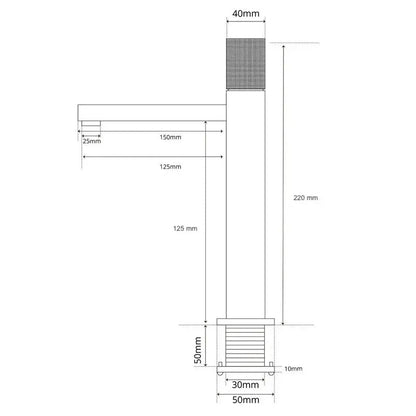 Mitigeur de lavabo moleté noir