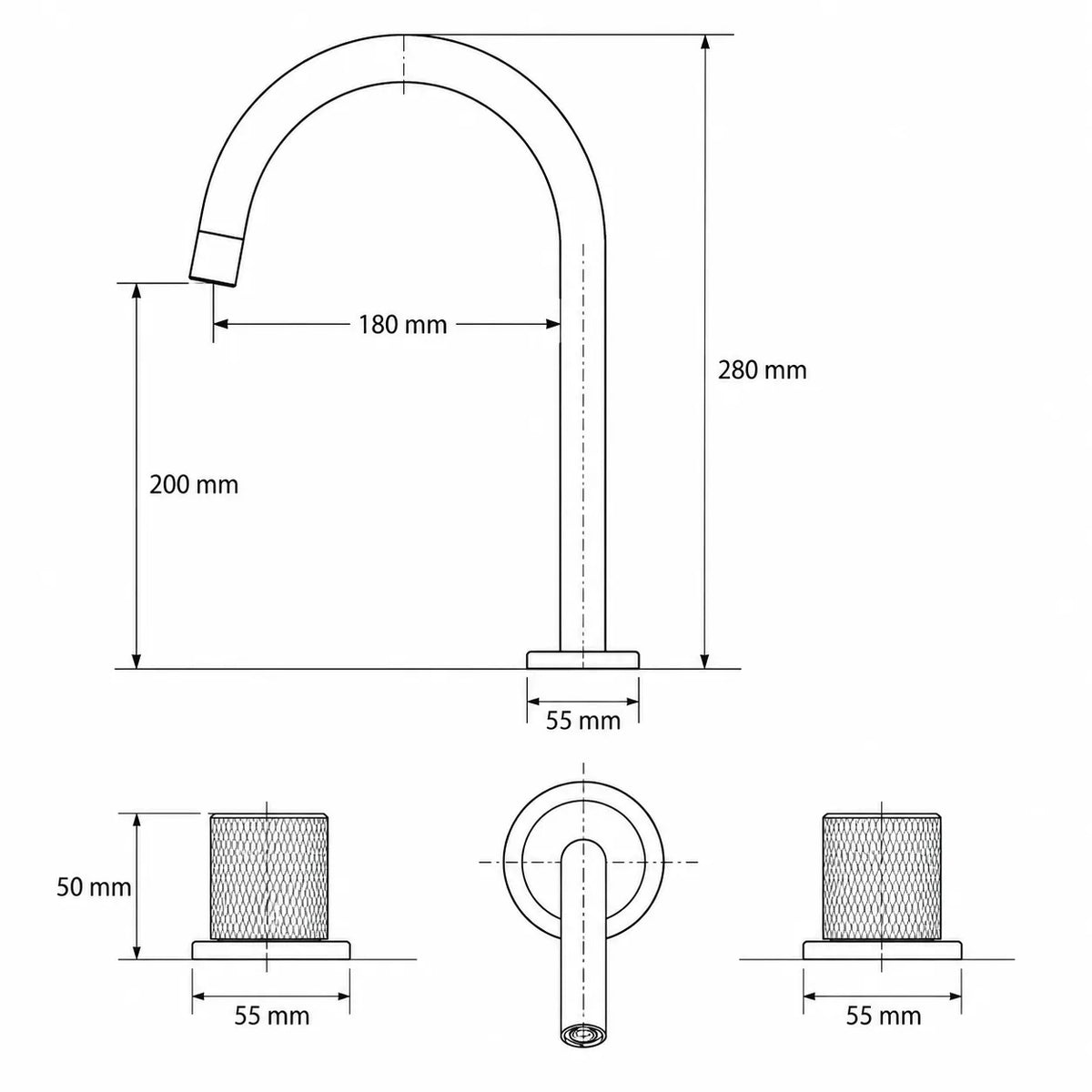 PINO - Robinet Mélangeur de Lavabo Sur Plan