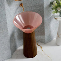 ONDA BOIS - Vasque totem sur pied sculptural