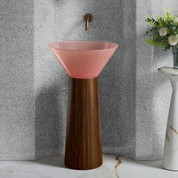 ONDA BOIS - Vasque totem sur pied sculptural