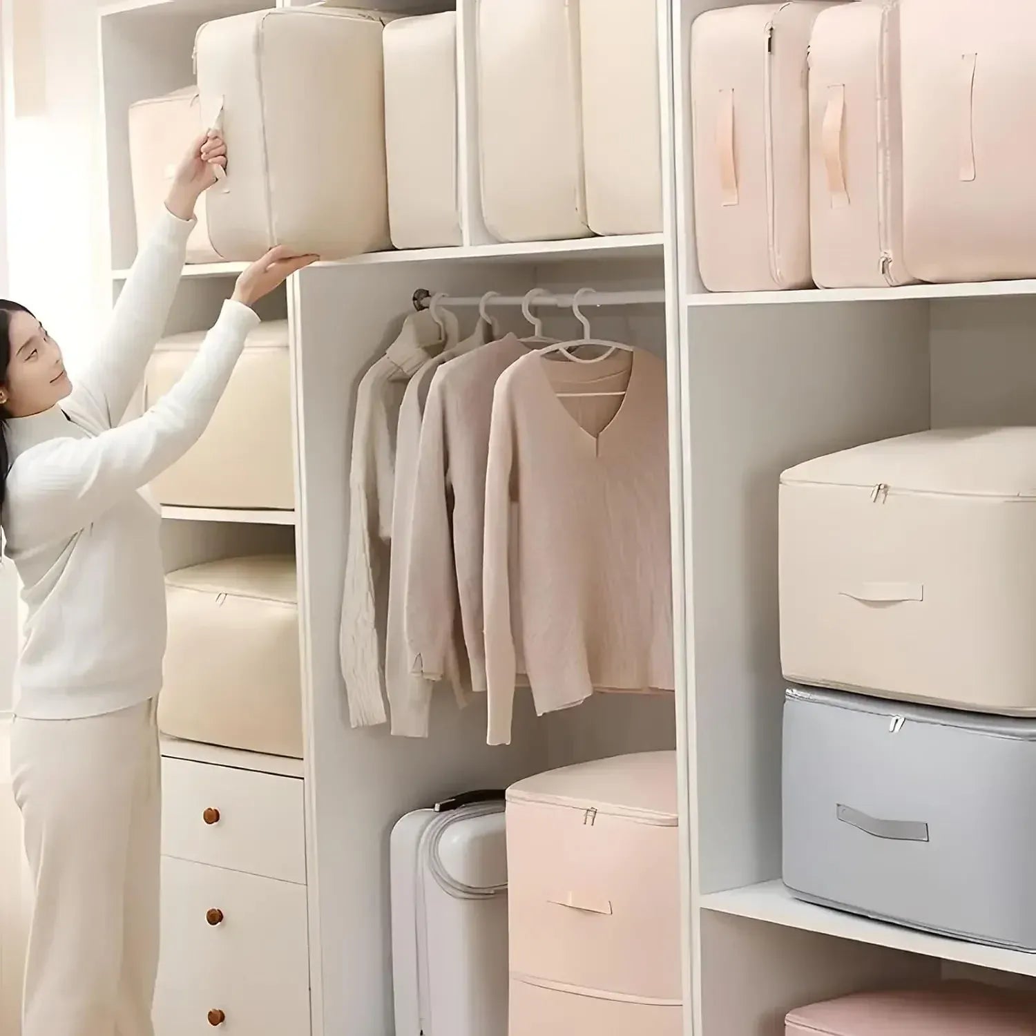 Sac compression couette vêtements gain place