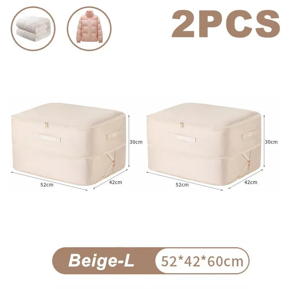 Sac compression couette vêtements gain place L-Beige-2 PCS