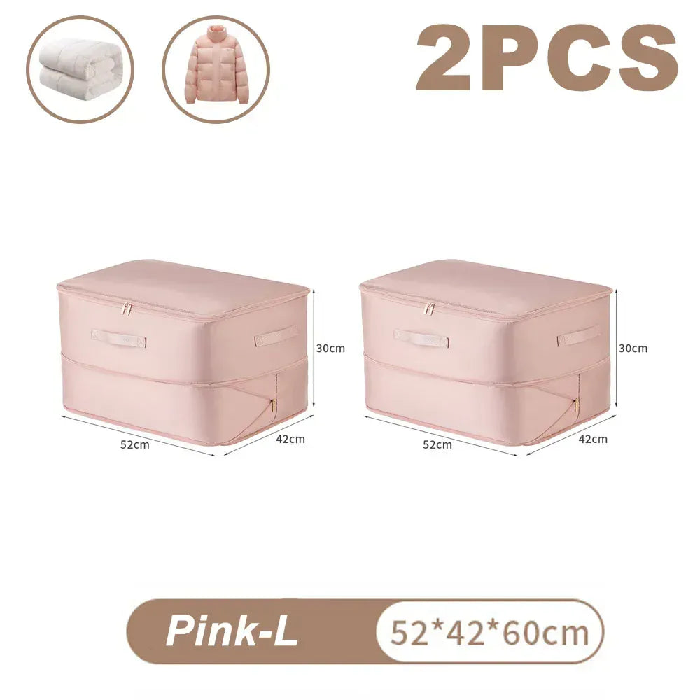 Sac compression couette vêtements gain place L- Rose-2 PCS