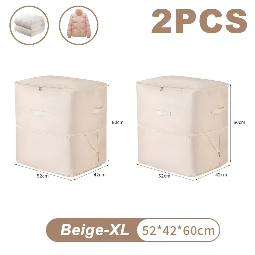Sac compression couette vêtements gain place XL-Beige-2 PCS