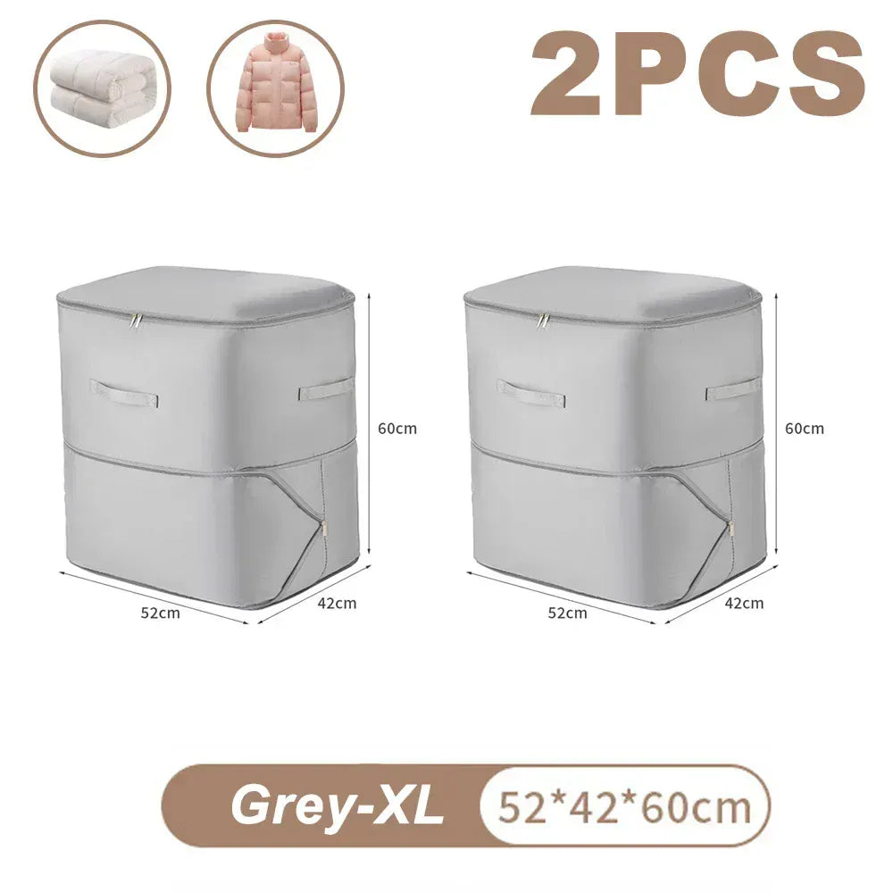 Sac compression couette vêtements gain place XL-Gris-2 PCS