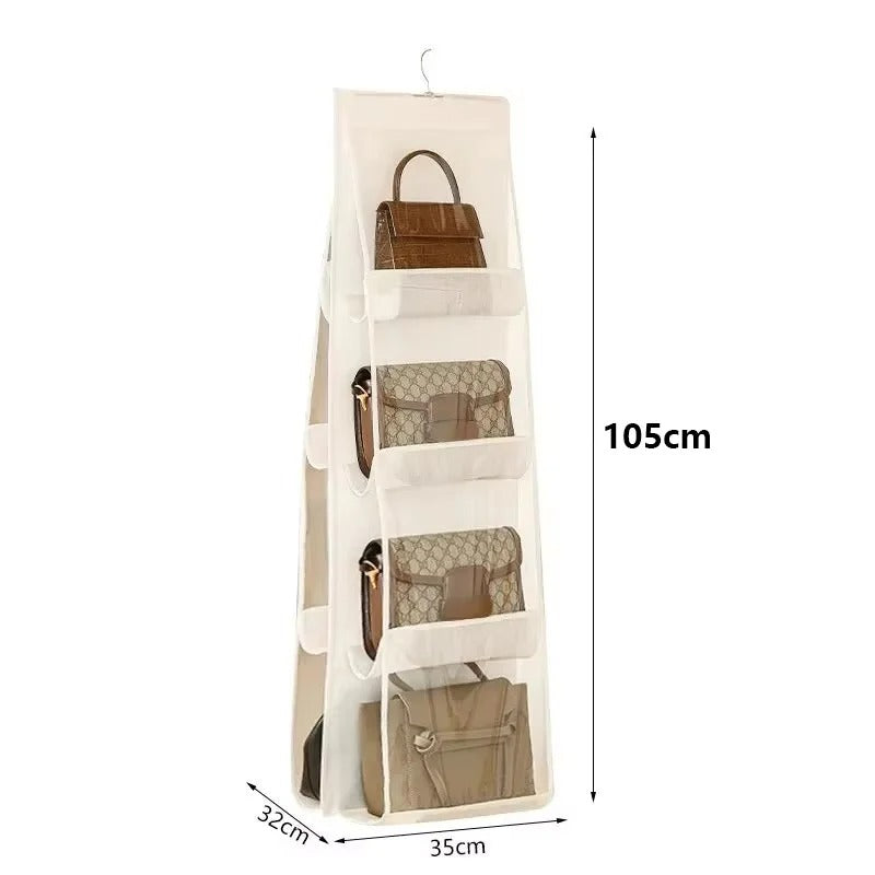 Sac de rangement suspendu pour sac à main en tissu non tissé Blanc Aeraly