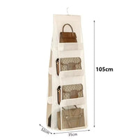 Sac de rangement suspendu pour sac à main en tissu non tissé Blanc Aeraly