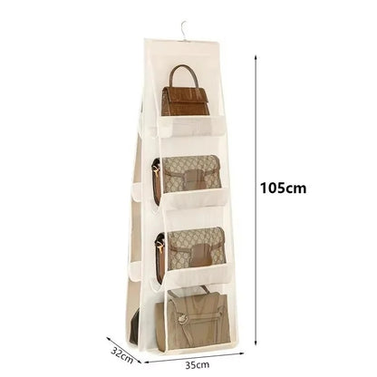 Sac de rangement suspendu pour sac à main en tissu non tissé Blanc Aeraly