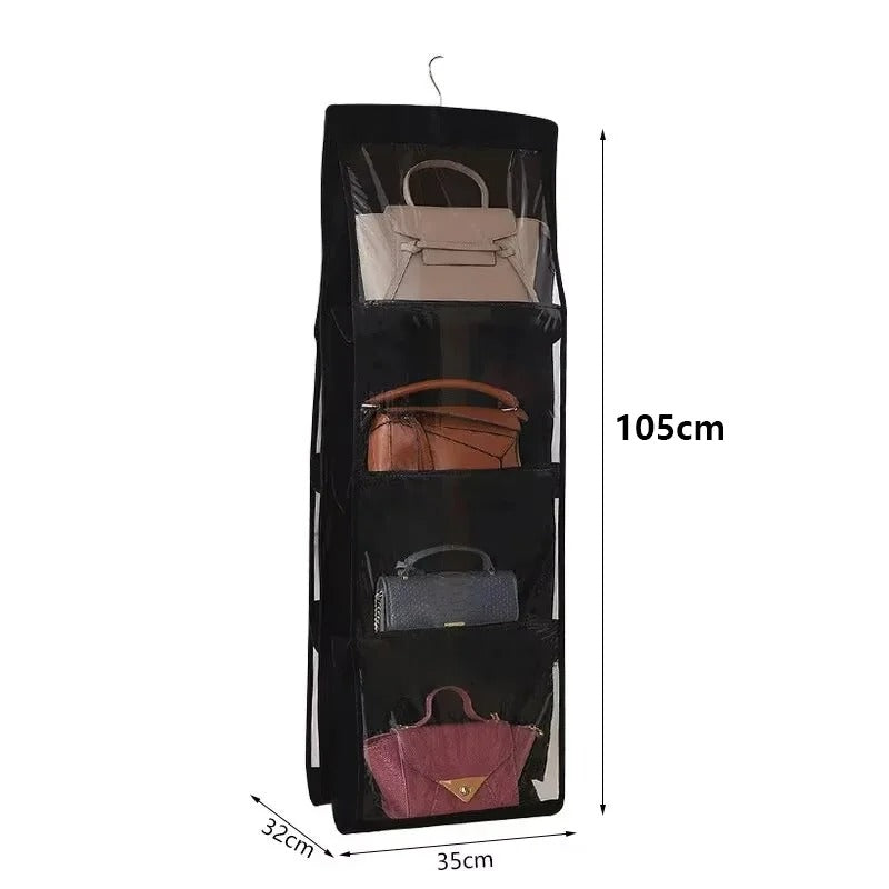 Sac de rangement suspendu pour sac à main en tissu non tissé Noir Aeraly
