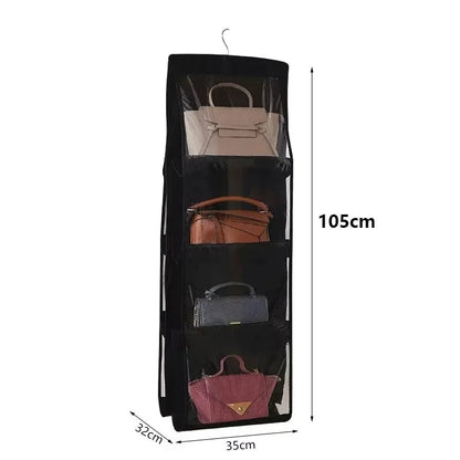 Sac de rangement suspendu pour sac à main en tissu non tissé Noir Aeraly