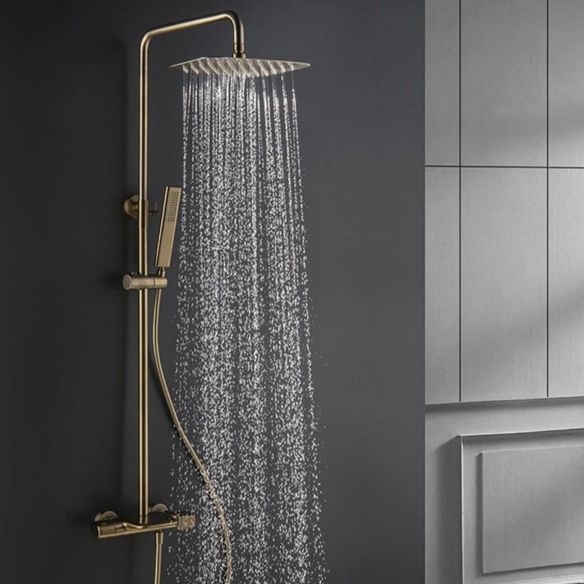 Colonne de douche duo finitions dorées