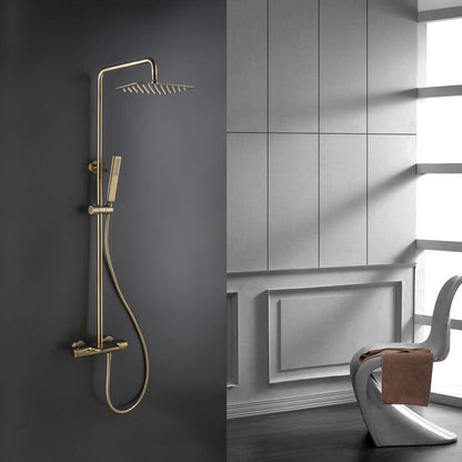 Colonne de douche duo finitions dorées