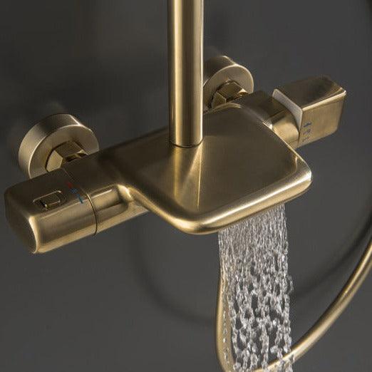 Colonne de douche duo finitions dorées