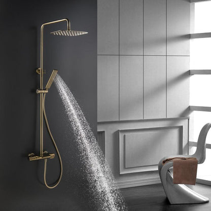 Colonne de douche duo finitions dorées