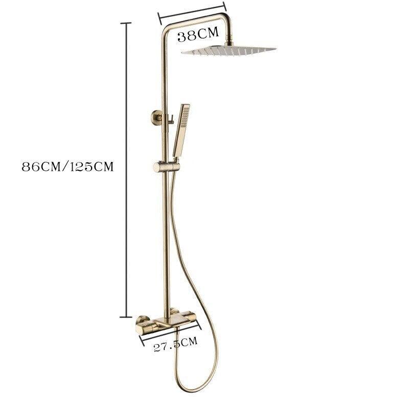 Colonne de douche duo finitions dorées