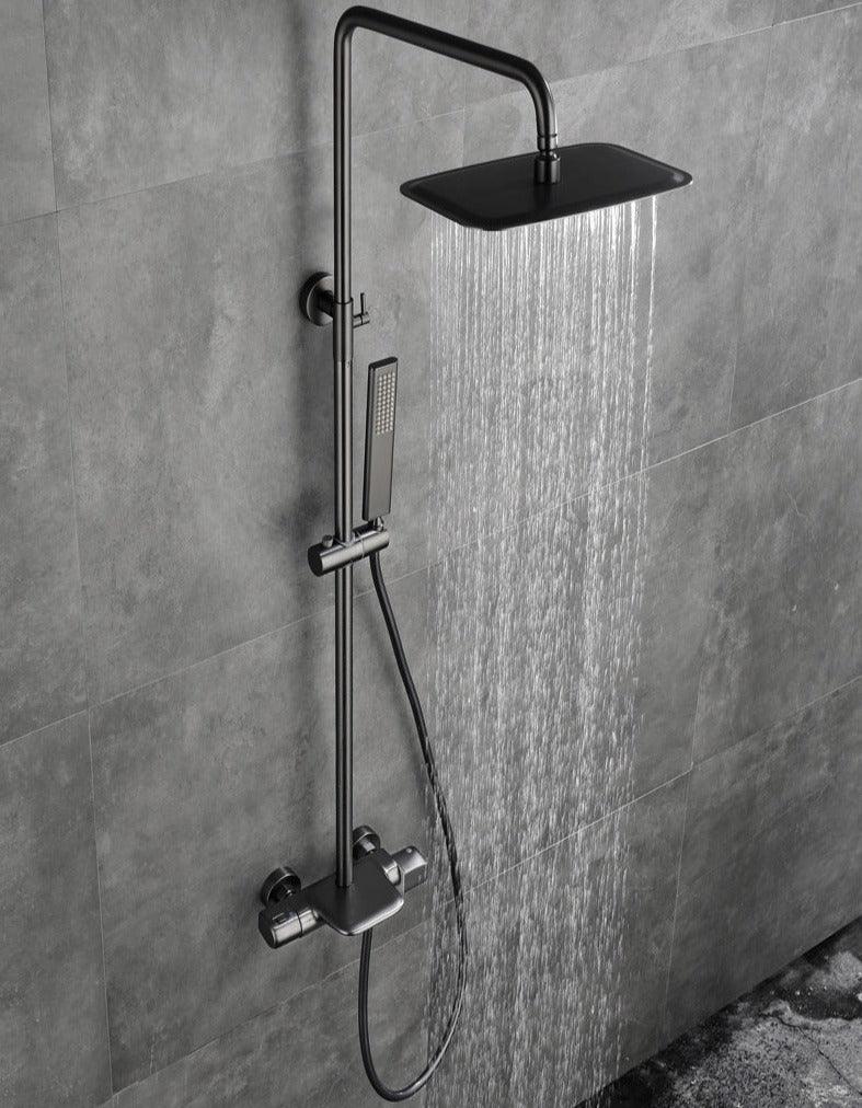 Colonne de douche duo finitions dorées