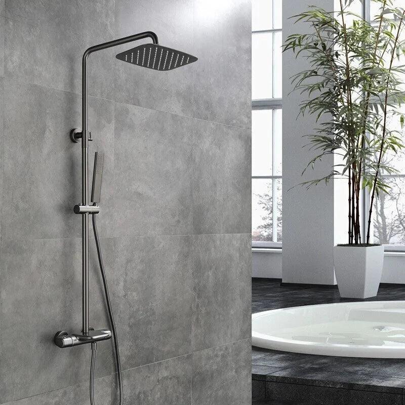 Colonne de douche duo finitions dorées