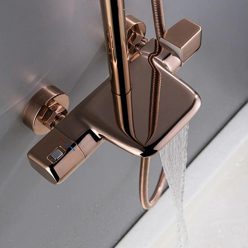Colonne de douche duo finitions dorées