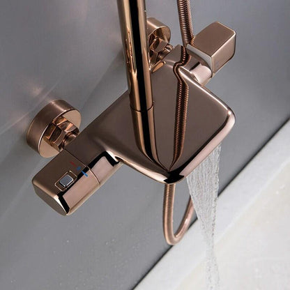 Colonne de douche duo finitions dorées