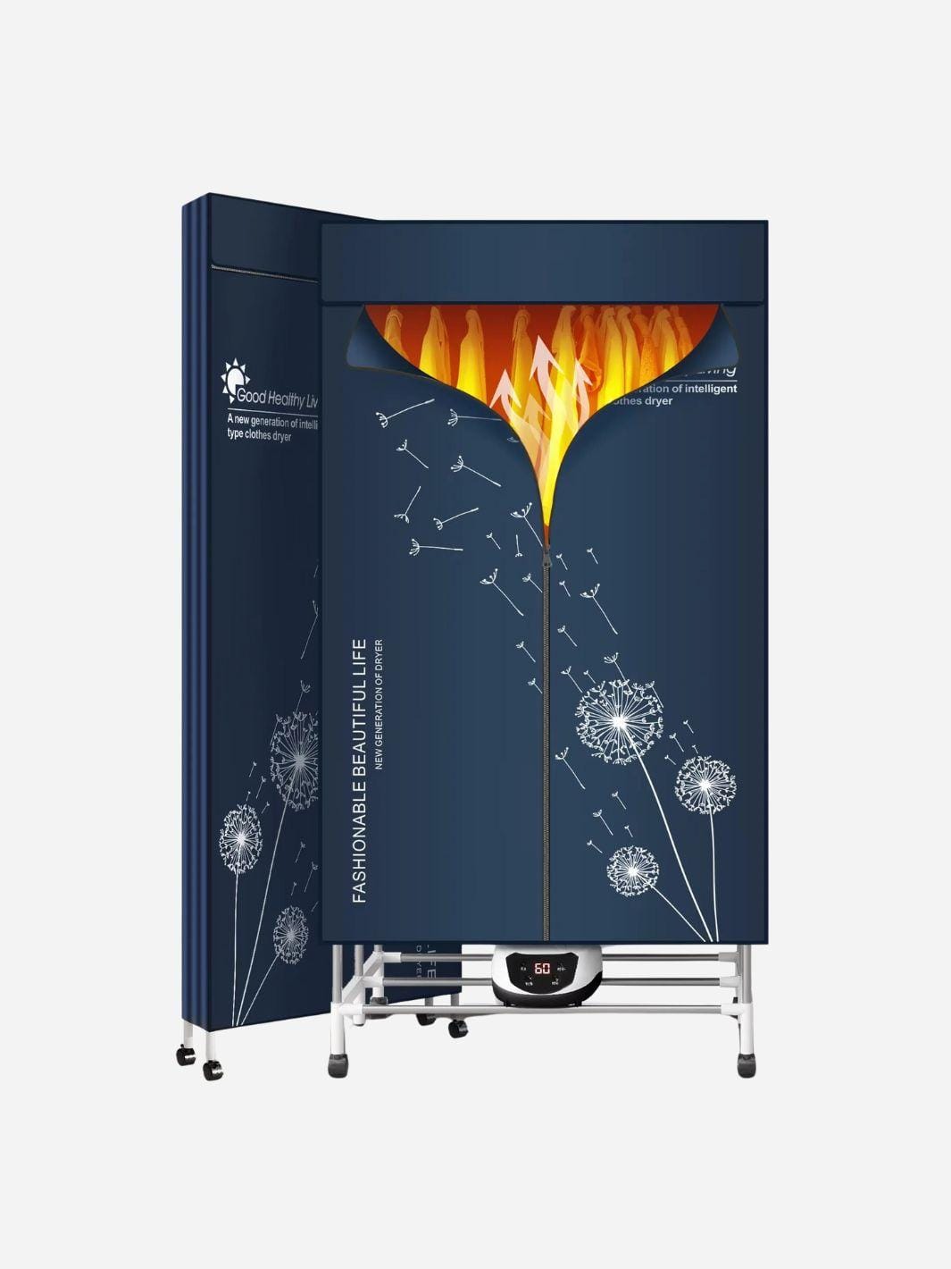 Sèche-linge électrique portable 1500W grande capacité Bleu