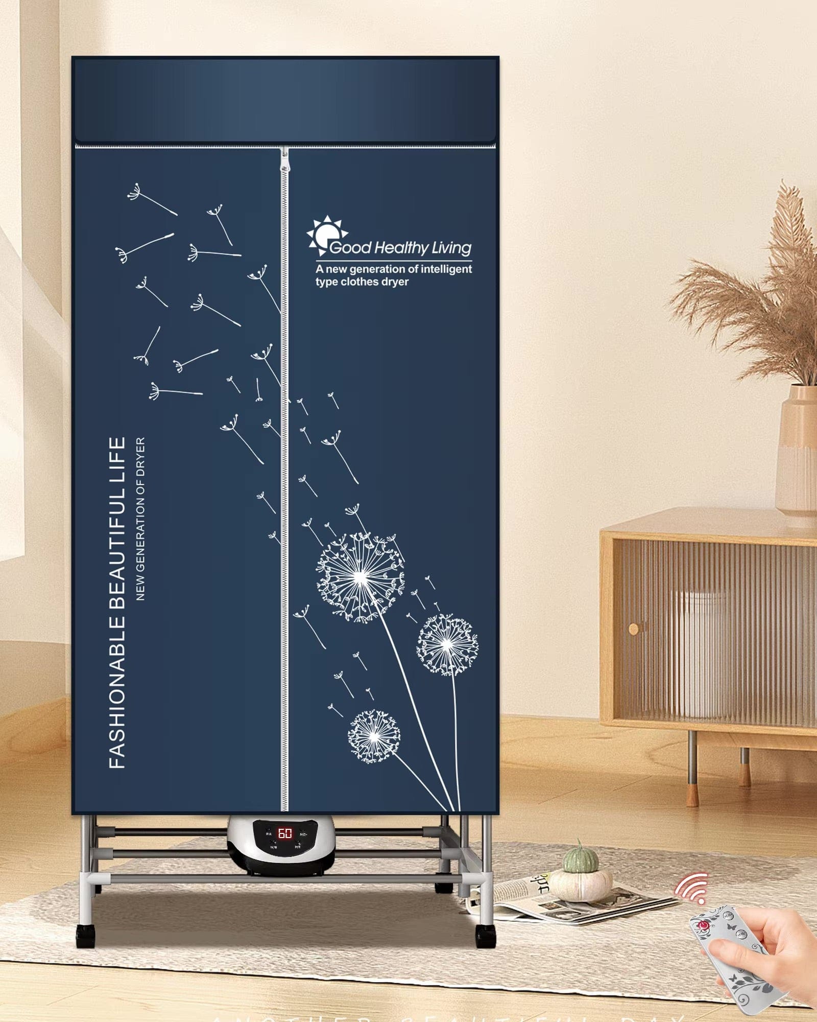 Sèche-linge électrique portable 1500W grande capacité Bleu