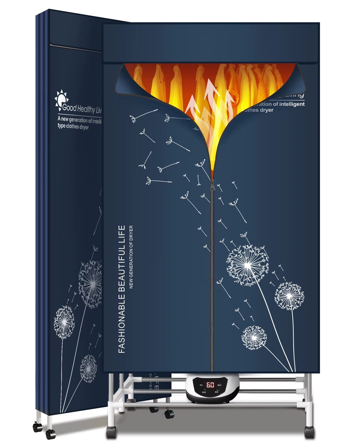 Sèche-linge électrique portable 1500W grande capacité Bleu