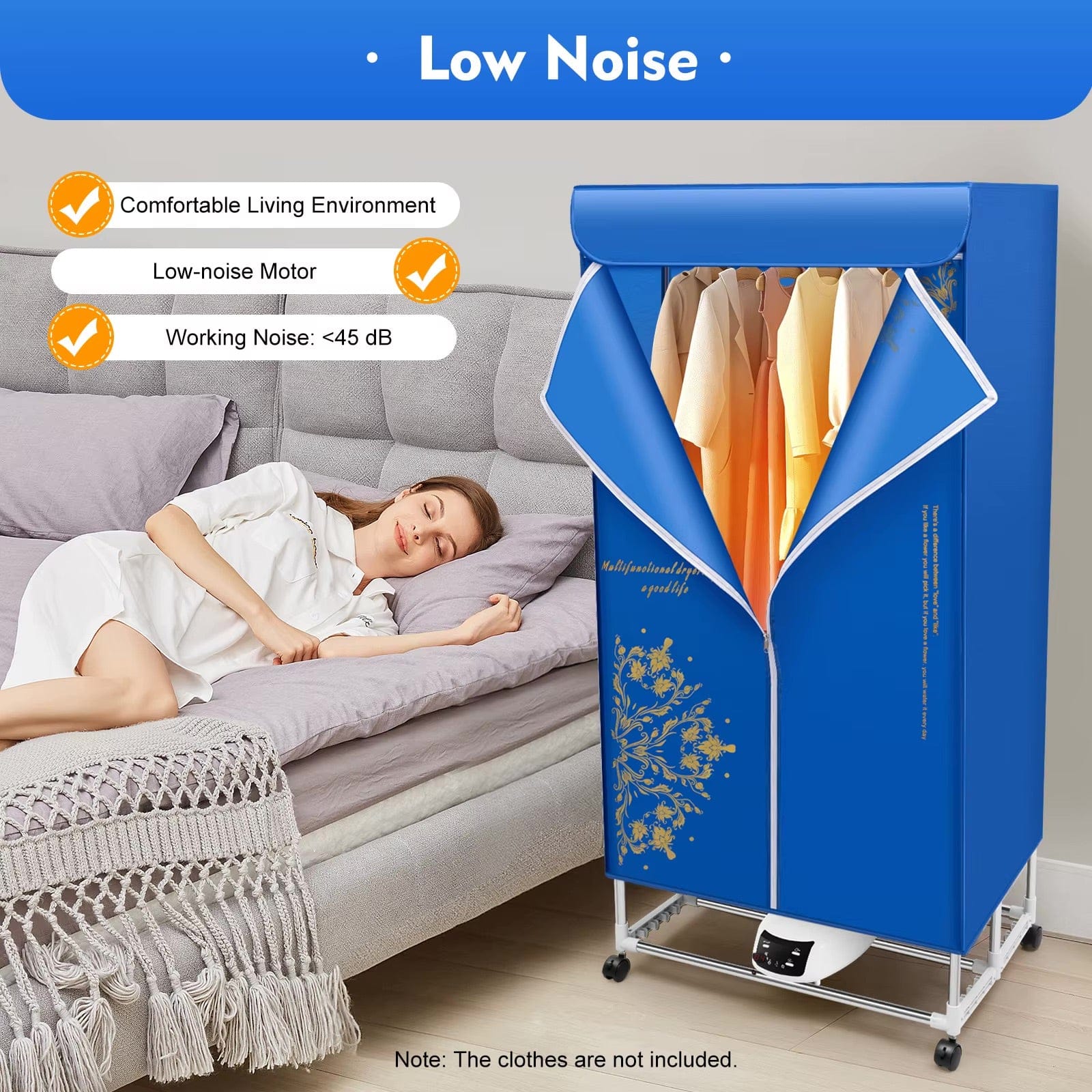 Sèche-linge portatif électrique – compact, puissant et silencieux Bleu