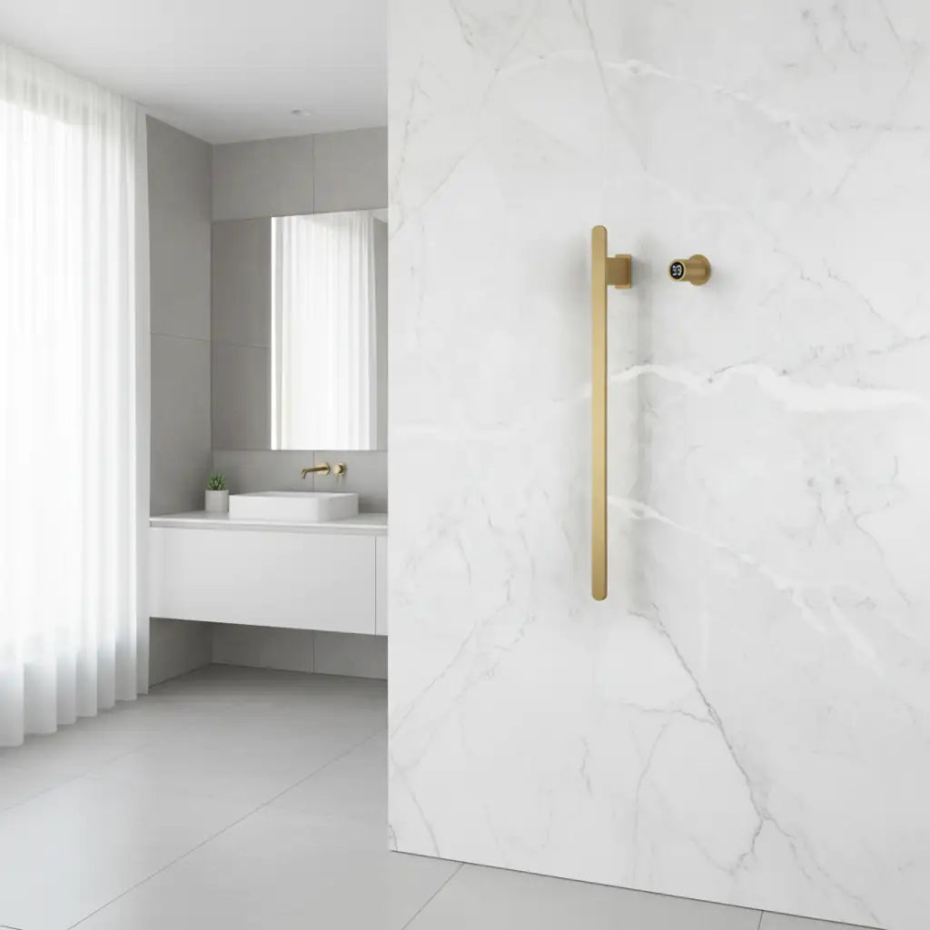 Sèche-Serviette Chauffant Mural 1 Barre 80W WiFi | Inox IPX4 | 6 Finitions - Aeraly