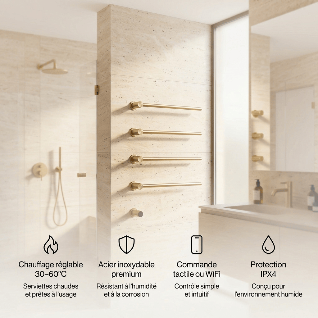 Sèche-serviette design électrique mural – Chauffage intelligent (Copie)